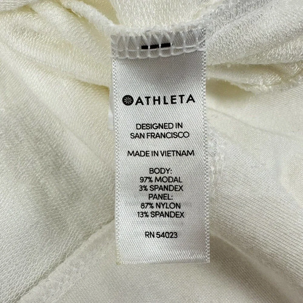 ATHLETA Open Hearted Pullover Hoodie Sweatshirt Womens Size Medium Tall White‎